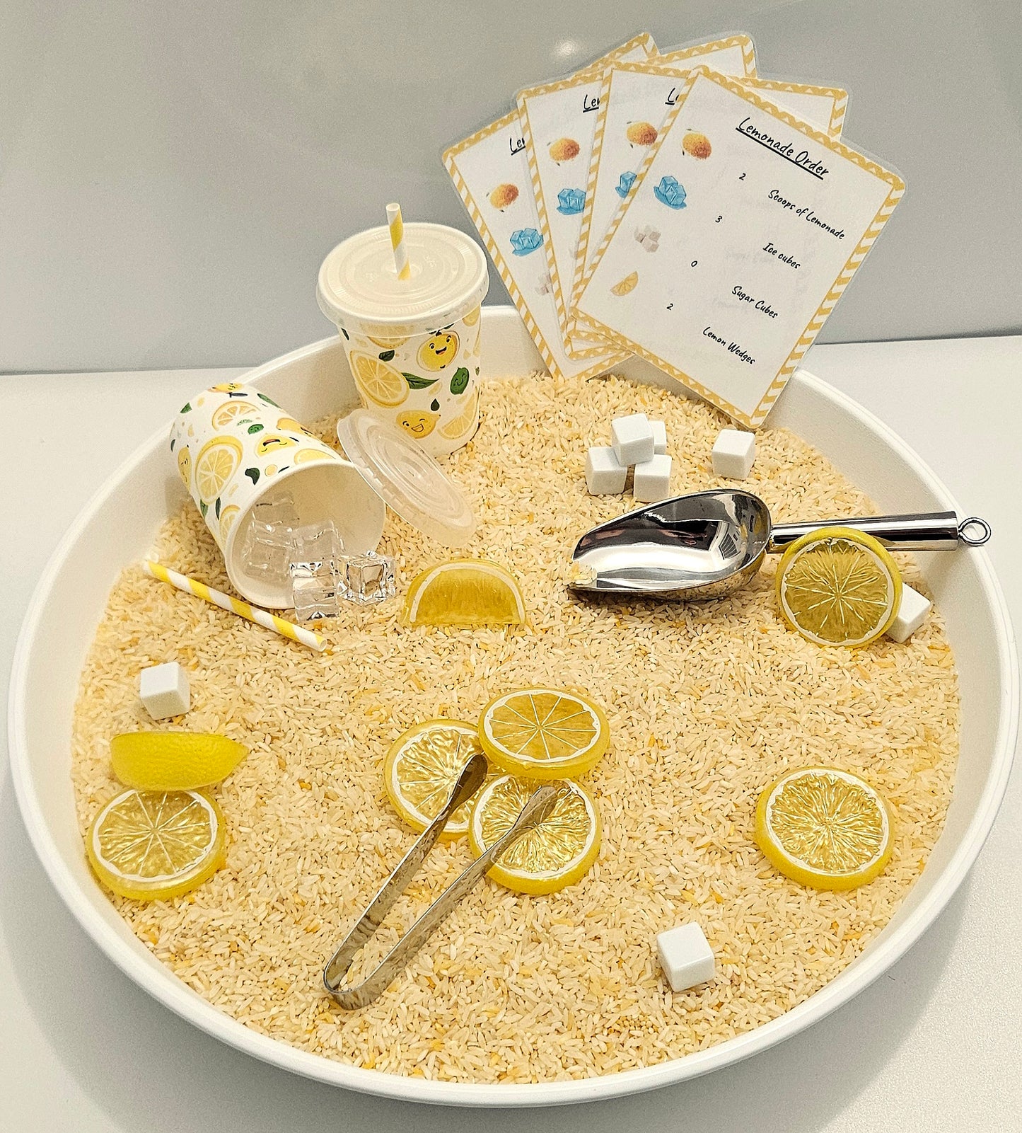 Lemonade Stand Sensory Bin